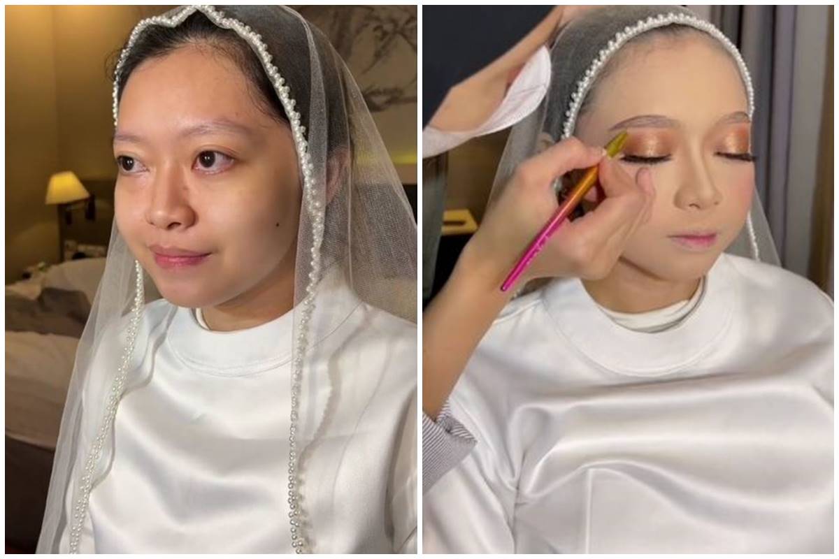 Minta dimakeup jadi pengantin look Barbie, transformasi pengantin hijab ini bikin pangling lihatnya