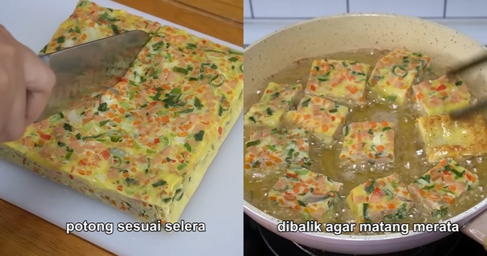 Nggak perlu sayur, ini trik bikin telur dadar tebal dan lembut
