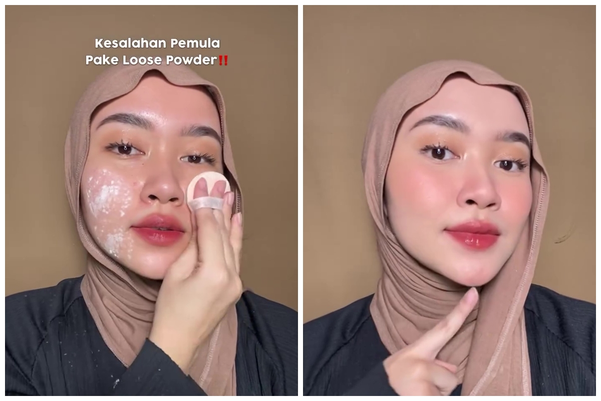 Kerap dianggap sepele, ini trik pakai bedak tabur saat makeup agar hasilnya nggak cakey dan nge-crack