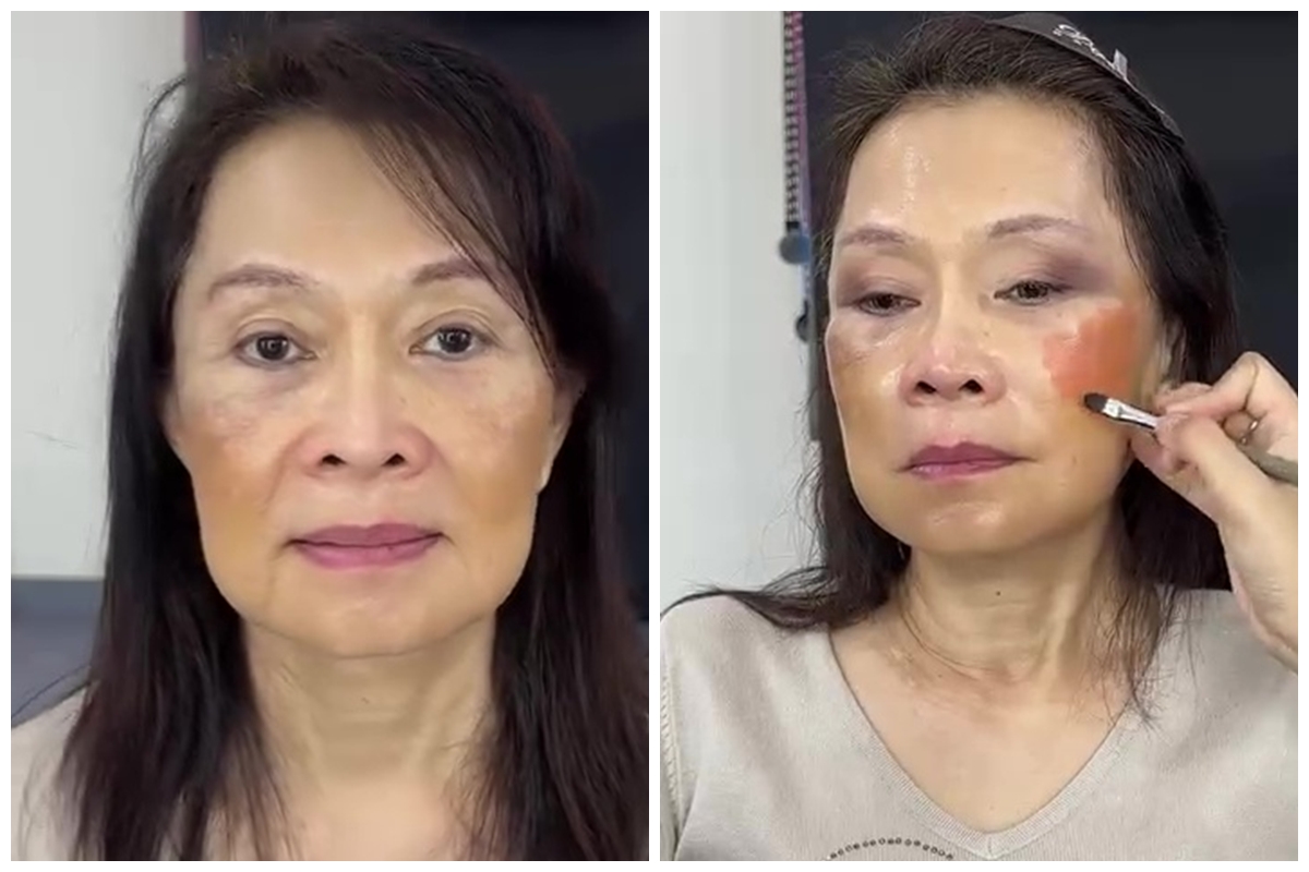 Dirias ala fairy makeup, transformasi riasan emak-emak ini endingnya bikin pangling bak model