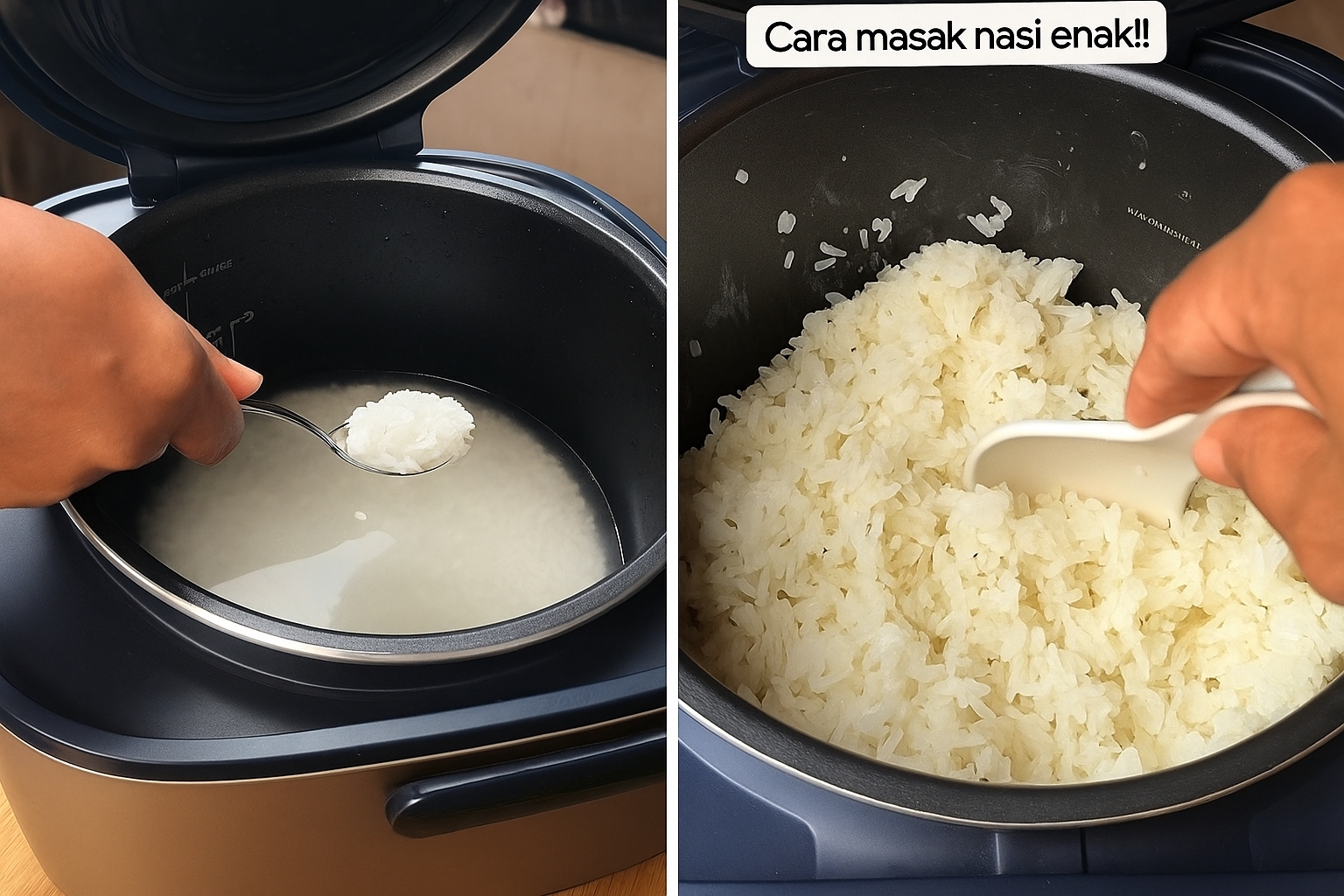 Cara simpel bikin nasi pulen dan bebas kerak di rice cooker, plus wangi bikin semangat makan