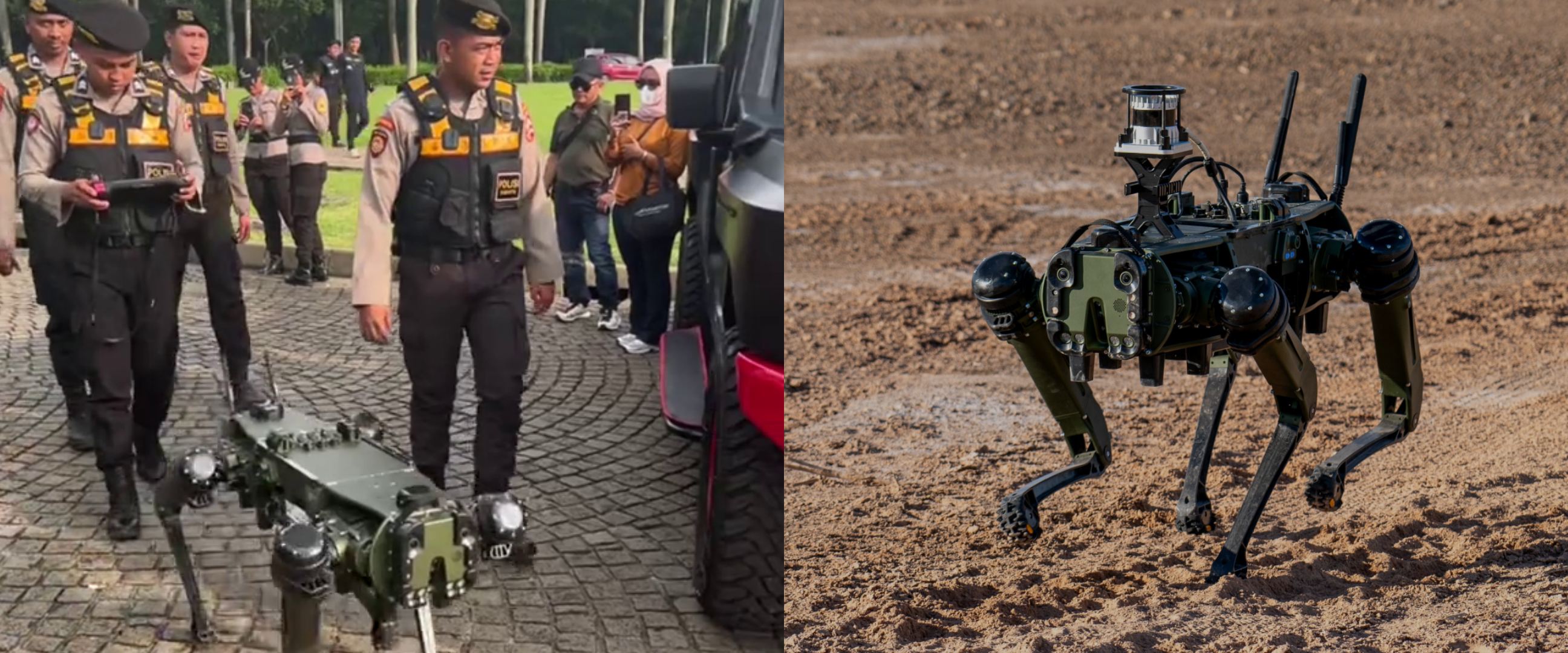 Bisa bantu damkar sampai militer, ini canggihnya robot anjing viral di persiapan HUT Polri