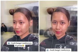 Sanggul depan bikin salfok, transformasi model ini langsung jadi sorotan usai dirias glam makeup