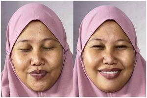 Transformasi wanita berwajah bulat dan lebar dimakeup jadi flawless, auto jadi idaman pria