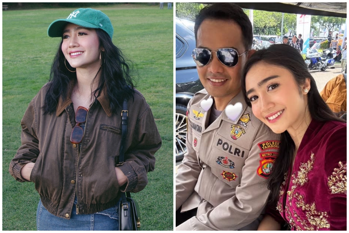 7 Potret Febby Rastanti hadiri HUT Bhayangkara ke-79, gayanya simpel tapi berkelas