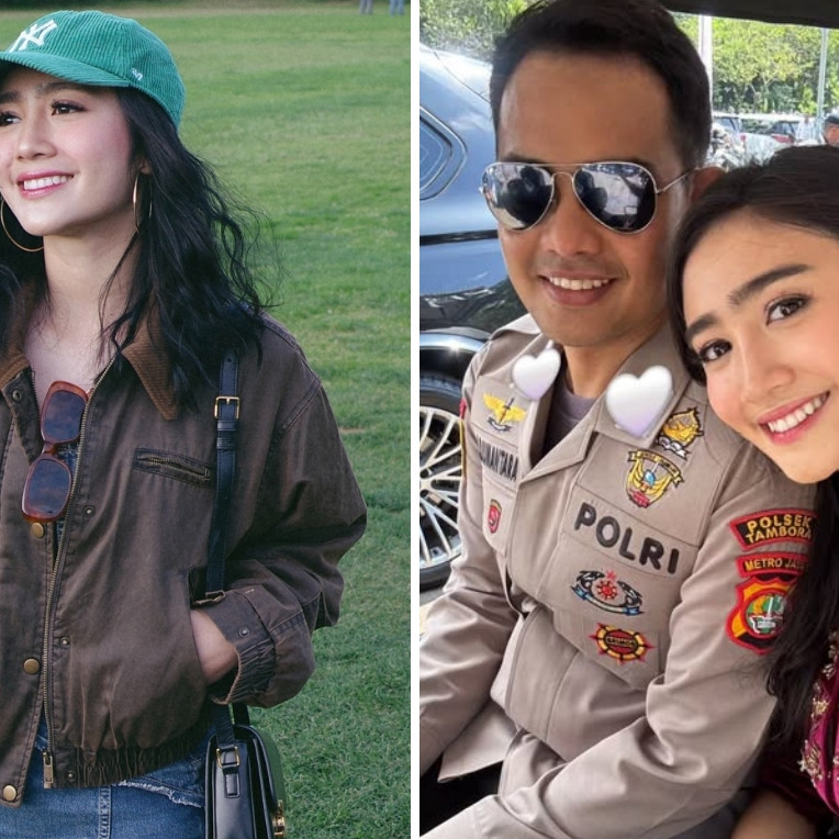 7 Potret Febby Rastanti hadiri HUT Bhayangkara ke-79, gayanya simpel tapi berkelas