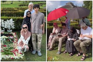 9 Potret BCL ziarah ke makam Ashraf Sinclair bareng eks mertua, komentar Tiko Aryawardhana bikin adem