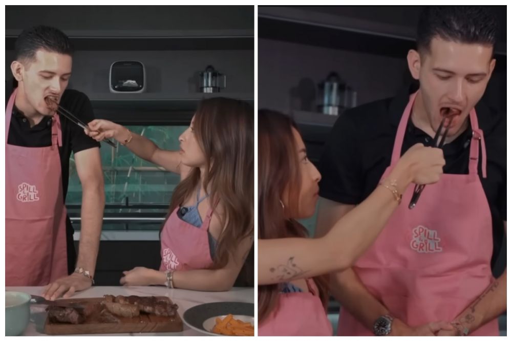 Pertama kali masak bareng, Justin Hubner bikin steak buat Jennifer Coppen, dimasak dengan penuh cinta