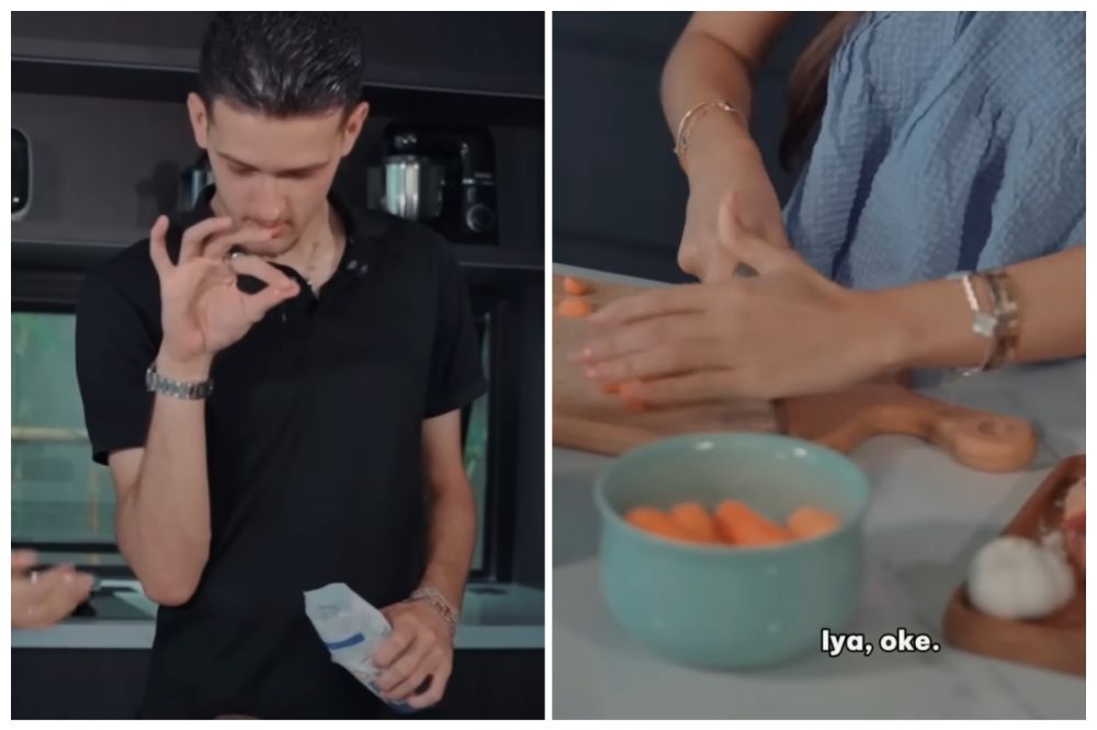 Pertama kali masak bareng, Justin Hubner bikin steak buat Jennifer Coppen, dimasak dengan penuh cinta