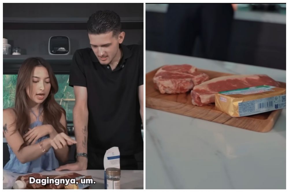 Pertama kali masak bareng, Justin Hubner bikin steak buat Jennifer Coppen, dimasak dengan penuh cinta