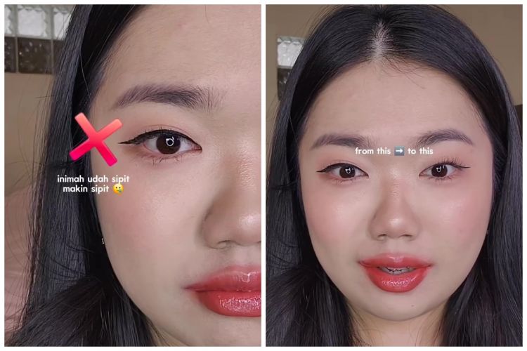 Trik pakai eyeliner supaya garisnya cepat nge-set dan tak mudah bleber, cukup tambah 1 produk makeup