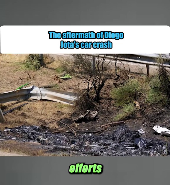 5 Potret kondisi mobil Diogo Jota yang hangus usai kecelakaan, tinggal kerangka