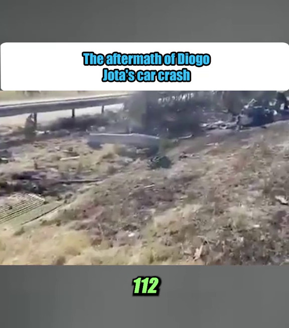 5 Potret kondisi mobil Diogo Jota yang hangus usai kecelakaan, tinggal kerangka