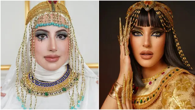 Adu gaya Tasya Farasya dan Tasyi Athasyia saat Cleopatra makeup challenge