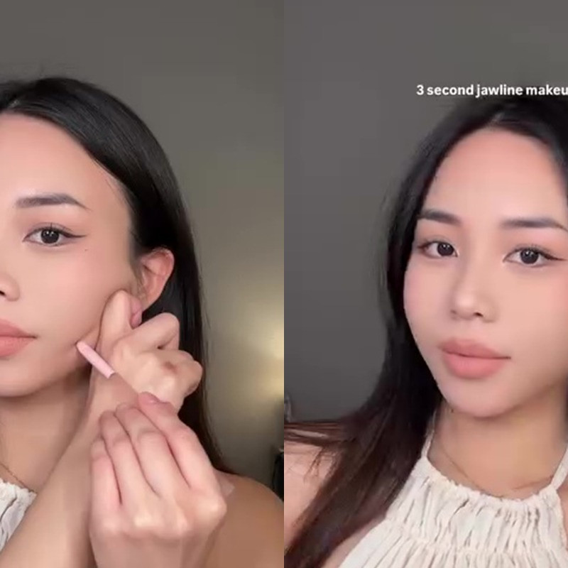 Praktis tanpa kuas, begini trik bikin kontur dagu agar hasilnya tirus berbentuk V-shape