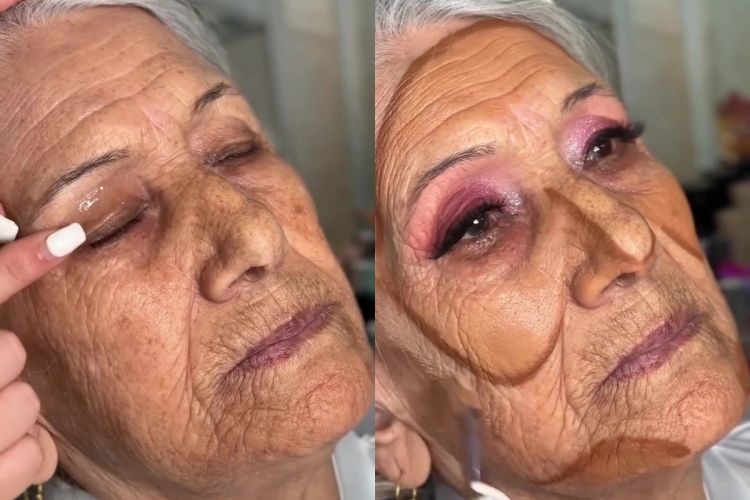 Tak pakai facelift tape, transformasi makeup wanita paruh baya dirias pinkish ini hasilnya menawan