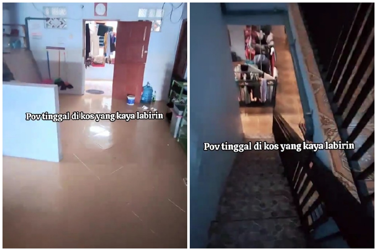 Wanita ini spill penampakan kosnya yang punya banyak tangga, 9 potretnya bak labirin bikin pusing