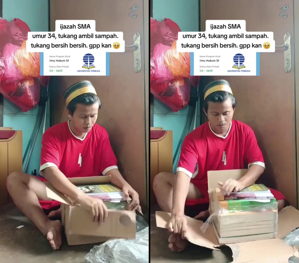Bekerja sebagai tukang sampah, pria berusia 34 tahun putuskan untuk kuliah hukum ini tuai pujian