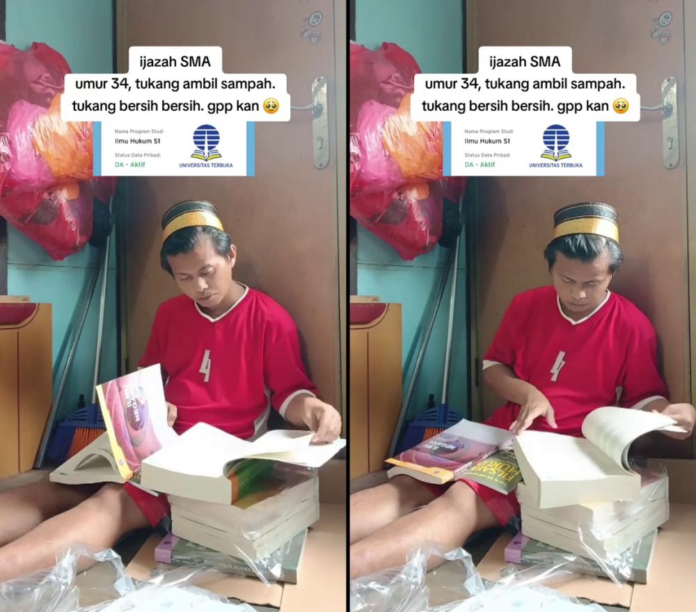 Bekerja sebagai tukang sampah, pria berusia 34 tahun putuskan untuk kuliah hukum ini tuai pujian