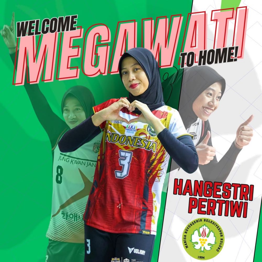5 Fakta bergabungnya Megawati di klub voli Turki, penampilannya berhijab jadi omongan