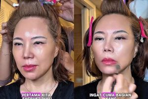 Tanpa foundation, MUA ini sukses ubah wajah wanita paruh baya jadi fresh bak ABG lagi usai dirias