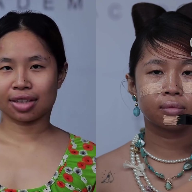 Wajah bulat dan hidung jambu, transformasi cewek dirias soft glam ala Korea ini endingnya bak idol