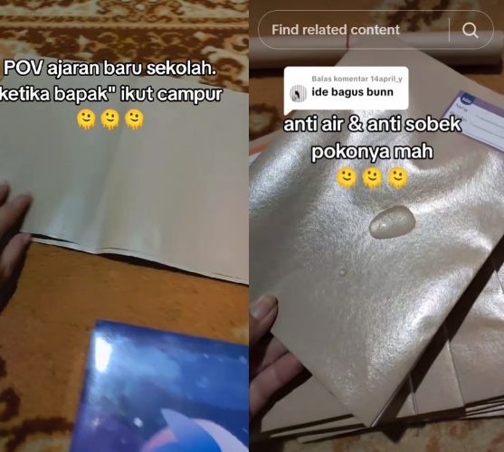 Begini jadinya kalau bapak-bapak ikut campur urusan anak sekolah, sampul buku anak dibuat nyeleneh