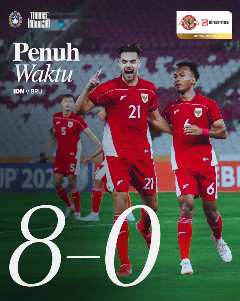 Jens Raven panen gol, Timnas Indonesia menang 8-0 dari Brunei di Piala AFF U-23 2025