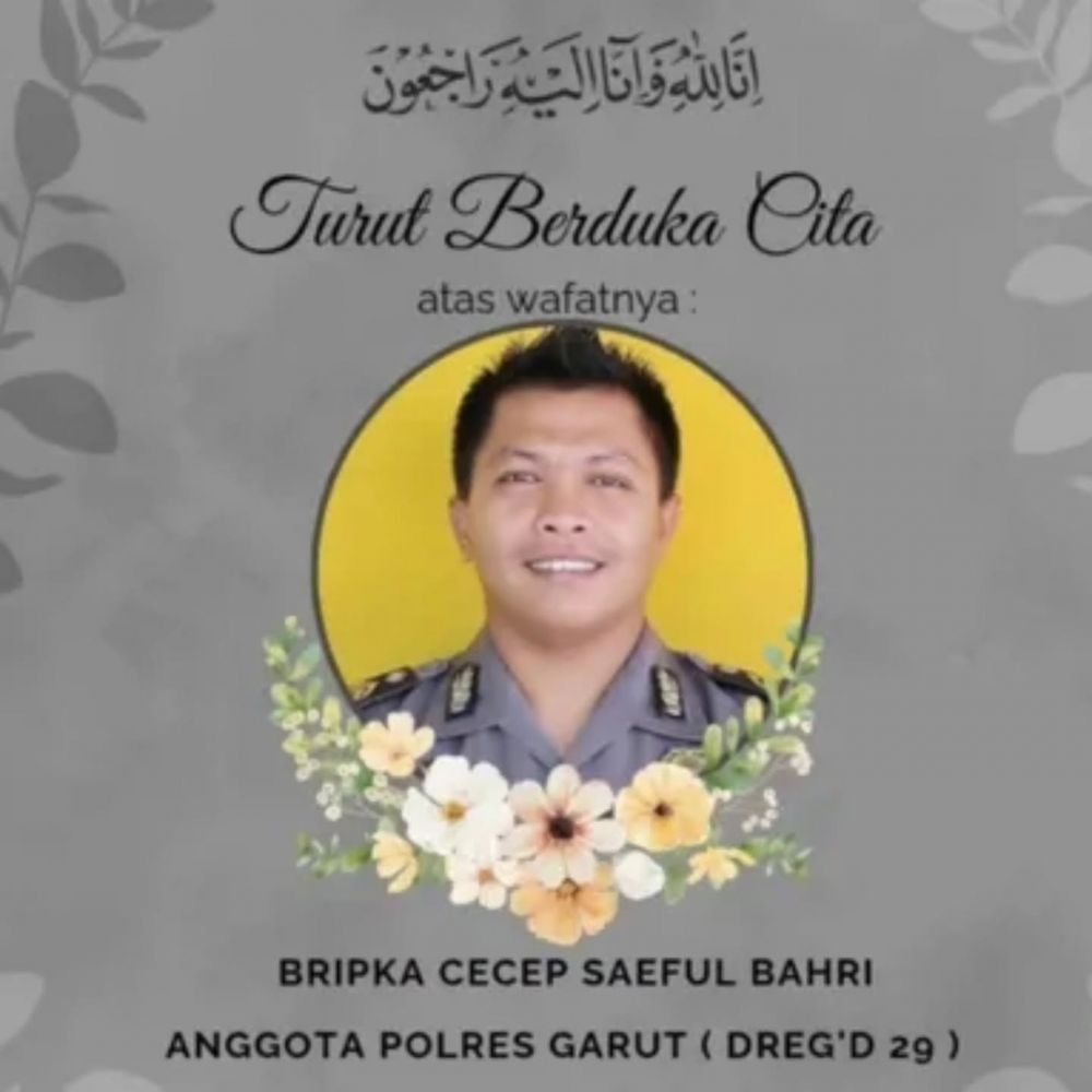 Aipda Cecep Sapul Bahri polisi yang gugur saat bertugas di pesta rakyat Garut dinaikkan pangkatnya