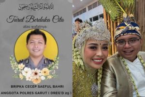 Aipda Cecep Sapul Bahri polisi yang gugur saat bertugas di pesta rakyat Garut dinaikkan pangkatnya