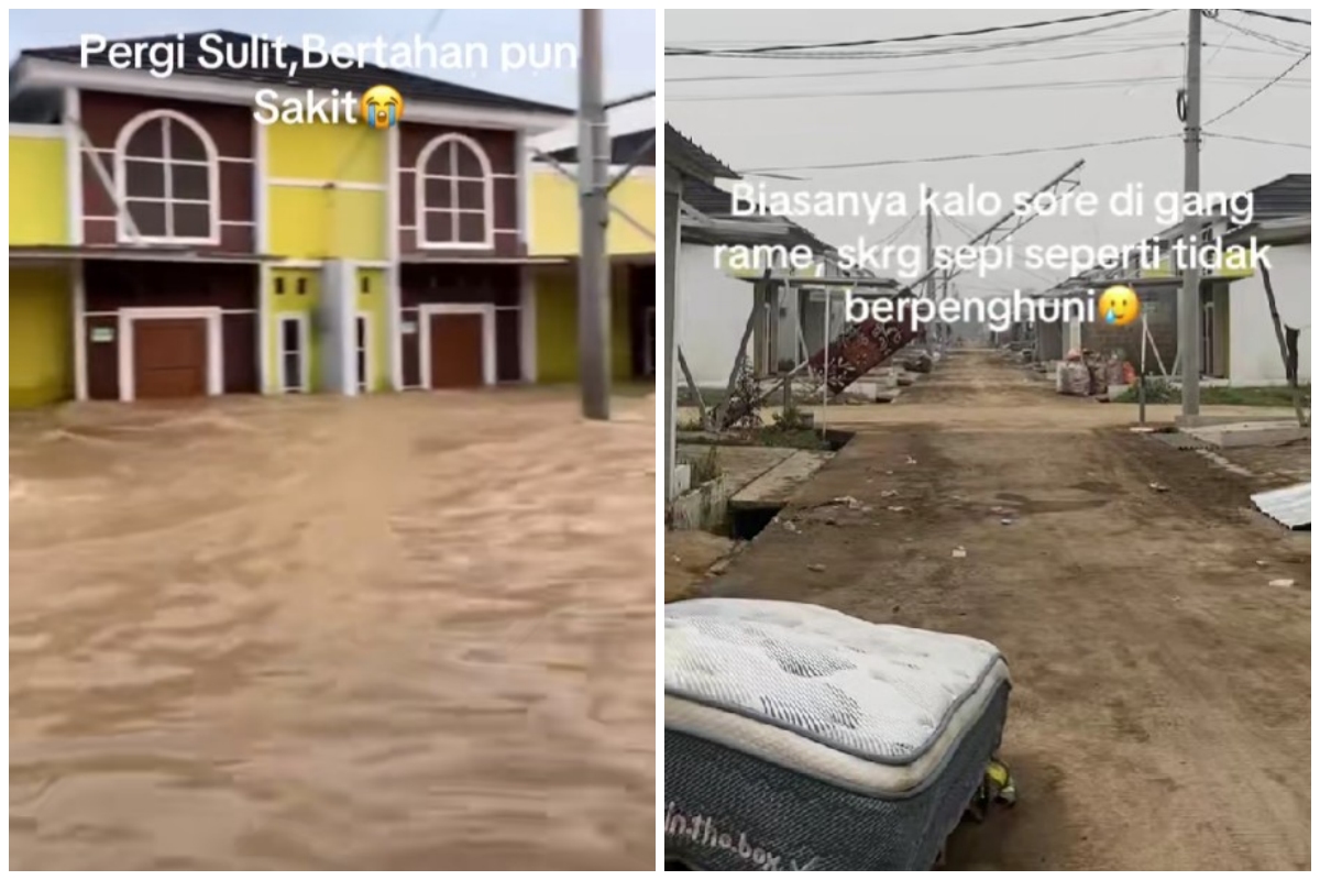 Diterjang banjir 6 kali setahun, viral perumahan di Bekasi ditinggalkan penghuninya, 7 potretnya miris