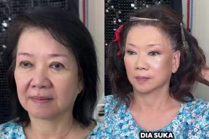 Kulit kusam jadi glowing, transformasi wanita paruh baya dirias ini auto tampil anggun bak ibu pejabat