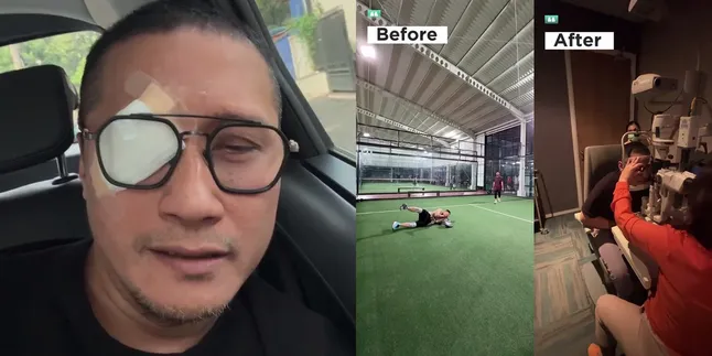 Mata kena lemparan bola saat main padel, begini kondisi Arie Untung usai dilarikan ke rumah sakit