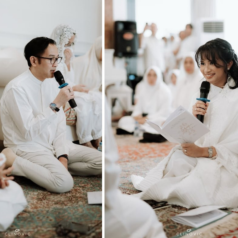  11 Potret Ikke Nurjanah gelar pengajian pernikahan Adira Kania, penuh kedamaian didampingi Aldi Bragi