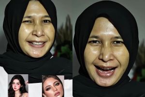 Padukan gaya Arabian look dan Douyin makeup, transformasi cewek dandan ini auto bikin lupa wajah asli