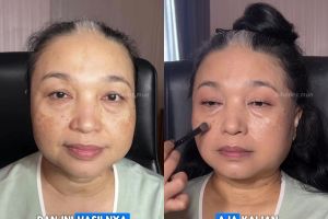 Flek hitam ter-cover dengan complexion tipis, transformasi ibu-ibu dirias soft ini auto tampil natural