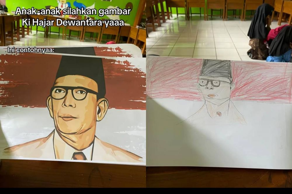 Ketika Gen Milenial diberi tugas menggambar Ki Hajar Dewantara oleh guru, 9 hasilnya patut diapresiasi