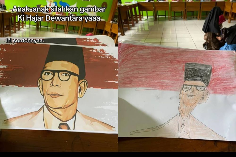 Ketika Gen Milenial diberi tugas menggambar Ki Hajar Dewantara oleh guru, 9 hasilnya patut diapresiasi