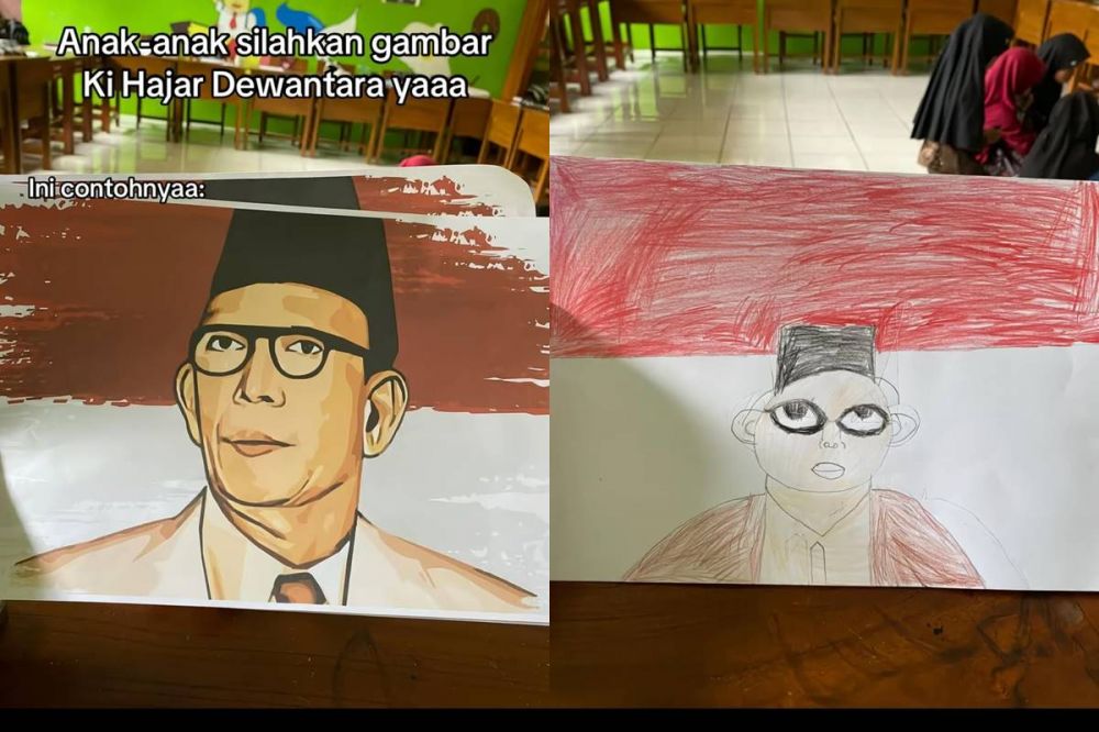 Ketika Gen Milenial diberi tugas menggambar Ki Hajar Dewantara oleh guru, 9 hasilnya patut diapresiasi