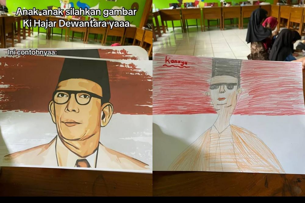 Ketika Gen Milenial diberi tugas menggambar Ki Hajar Dewantara oleh guru, 9 hasilnya patut diapresiasi