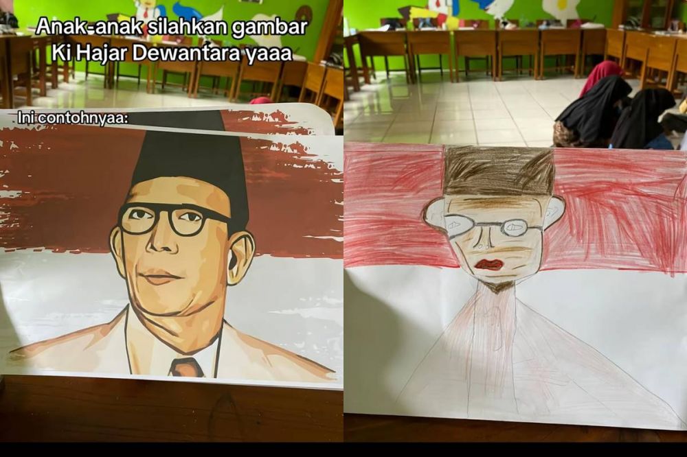 Ketika Gen Milenial diberi tugas menggambar Ki Hajar Dewantara oleh guru, 9 hasilnya patut diapresiasi