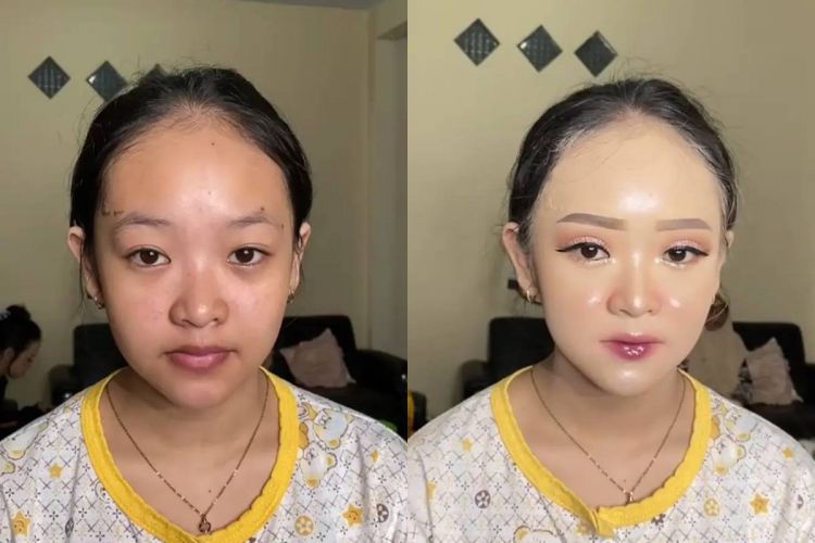 Ternyata makeup douyin cocok buat gaya berhijab, ini 7 transformasi wanita ini dari polos jadi glow up