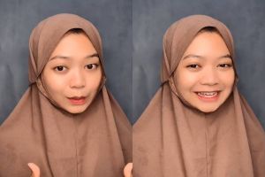 Wanita ini dirias dengan makeup bold kayak filter TikTok, transformasinya cantik bak cewek Arab