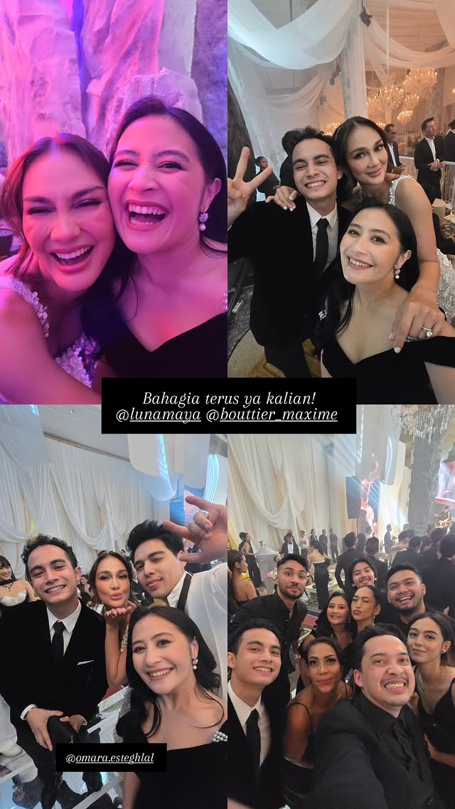 7 Potret Prilly Latuconsina hadiri resepsi Maxime Bouttier, pamer momen anti-canggung dengan Luna Maya