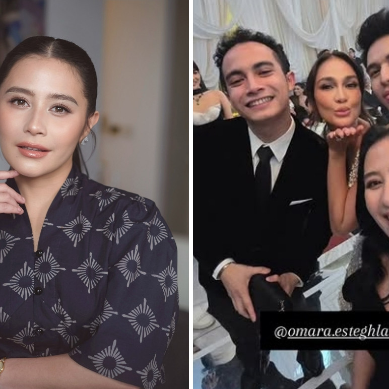 7 Potret Prilly Latuconsina hadiri resepsi Maxime Bouttier, pamer momen anti-canggung dengan Luna Maya