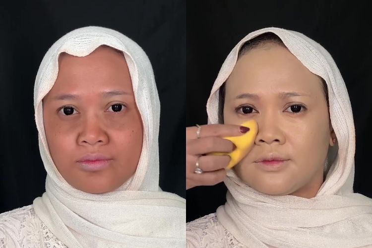 Transformasi wanita dengan kantung mata hitam usai dirias ini bikin melongo, disebut mirip Ria Ricis