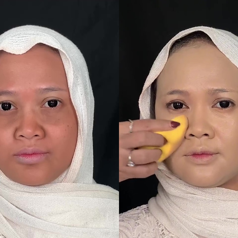 Transformasi wanita dengan kantung mata hitam usai dirias ini bikin melongo, disebut mirip Ria Ricis