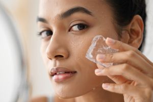 Cara menyamarkan pori-pori dengan primer dan ice cube, efektif banget