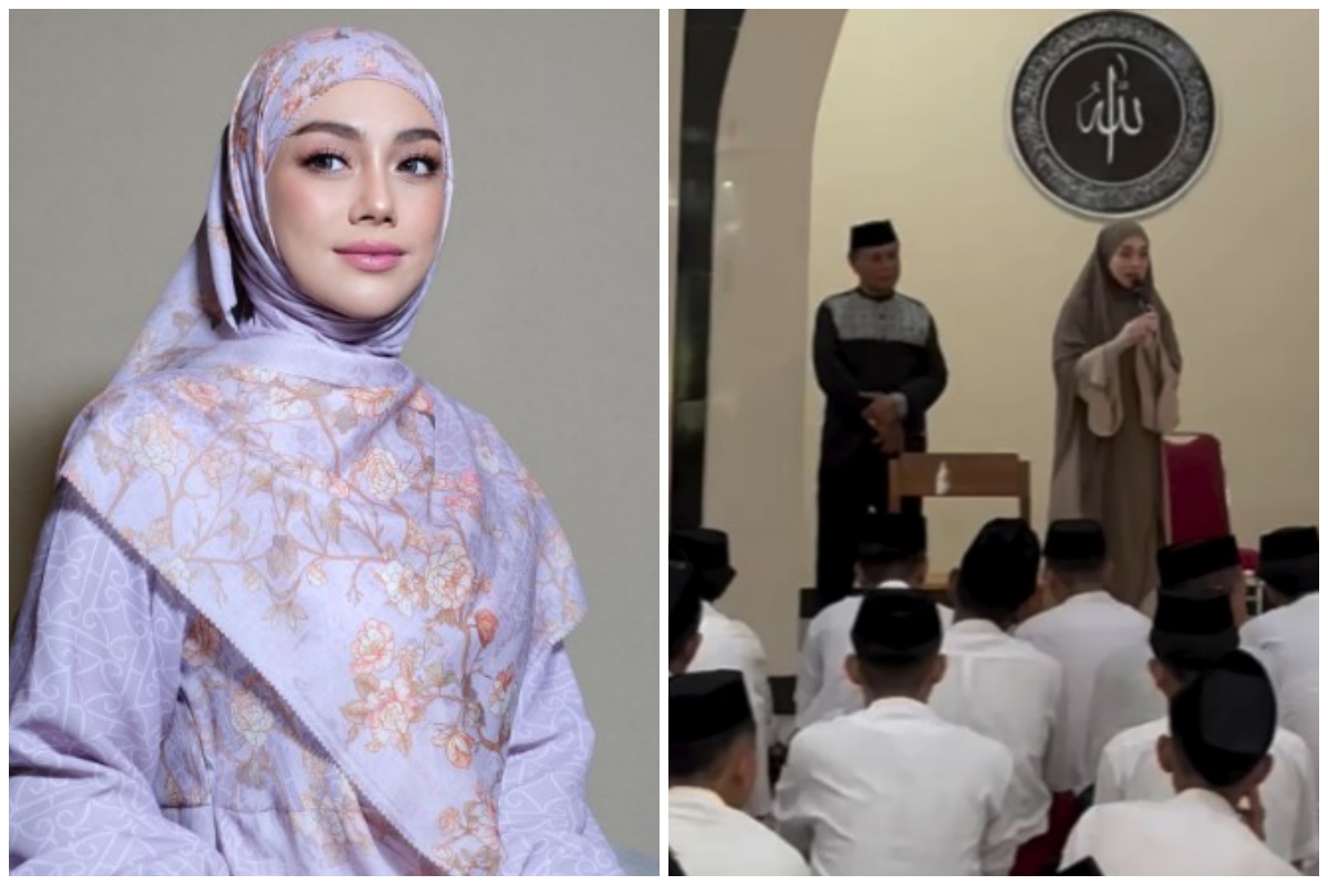Makin mantap hijrah, 7 potret Celine Evangelista berbagi kisah spiritualnya di depan para santri