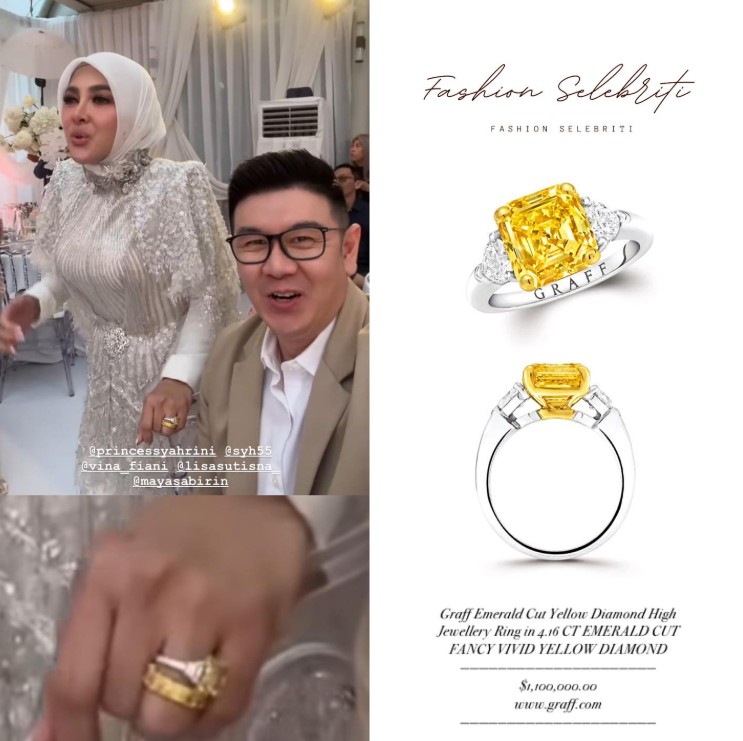 Glamornya Syahrini, pesta ulang tahun pakai cincin berlian kuning, harganya bikin melongo